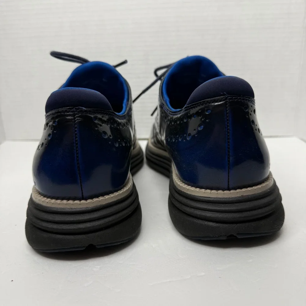 Cole Haan OriginalGrand Ultra Wingtip Oxford Mens 9 M Blue Black Patent C38237